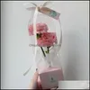 Gift Wrap Event & Party Supplies Festive Home Garden Flower Packing Box Mothers Day Pvc Paper Single Transparent Rose Portable Holiday For D