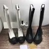 Bottes de genoue de genoux Boot de plate-forme en noir et blanc Real Cuir Chaussures Fashion Shoe Falle Fall Auto Box 012139212