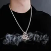 Iced A-Z Ancient Old Style Skriva Bokstäver Hängsmycke Halsband Anpassad Kombination Brev Namn Kedja med 24-tums Rope Halsband Zirconia Smycken