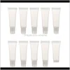 Housekeeping Organization Home Garden10/20Pcs 8Ml Empty Lipstick Tube Lip Soft Makeup Squeeze Clear Gloss Container Plastic Cosmetic Containe