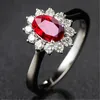 Anneaux de mariage JK Mode Dames Bague Bijoux Ovale Émeraude Rouge Et Bleu Trois Couleurs Zircon Cadeau De Fête En Option