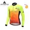 2024 Fluo Sarı Miloto Kış Bisiklet Jersey Set Bisiklet Bisiklet Takımı Termal Polar Uzun Kollu Spor Giyim Sonbahar Yarışı Pro Takımı Erkekler