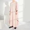 Mulheres de verão e outono Vintage Loose Cintura alta magro era fina cor sólida elegante grande tamanho maxi vestido fb171 210427