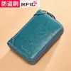 Card Holders Bag Women's Leather Multi Position Anti Degaussing Small Zipper Ultra-thin Driver's License Cover