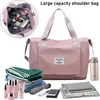 Storage Bags Foldable Travel Duffel Bag Sports Tote Gym Shoulder Large Size Nylon Expandable Weekender Luggage For Women Shopping 208F