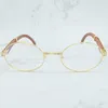 69 Off Wood Clear Eye Glass för män Retro Oval Carter Eyeglasses Frame Women Mens Accessories Luxury Brand Gold Optical Frames 8873613