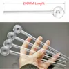 XXL 200mm longueur tuyaux de brûleur à mazout verre main paille Dab tuyau accessoires pour fumeurs épais pyrex Tube verre tuyaux à ongles pour fumeur