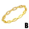 Flola Gold Star Otwarte mankiety Bransoletki Bransoletki Kobiety CZ Pave Curb Link Łańcuch Bangle Cubic Cyrkonia Luksusowe Biżuteria Prezenty BRTC94