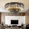 Deckenleuchten Luxus LED-Kronleuchter für Wohnzimmer Große Kristalllampe Modern Smoky Grey / Clear Cristal Beleuchtung Runde Glanz
