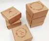 Colourful Kraft Paper Jewelry Boxes Package With Letter 6.5x6.5x3cm Small Gift Box For Handmade Soap Wedding Candy Jelly