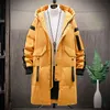 Warm Thick Men White Duck Down Jacket Hooded Puffer Jackets Coat Winter Male Casual Long Parka Overcoat Outdoor Multi-pocket 211204