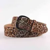105cm Pigskin Kvinnor Leopard Print Pin Buckle Läder Midja Bälten Jeans Bälte Kvinna G220301