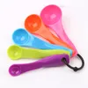 Экологически чистые пластиковые красочные мерные ложки с масштабным кухонным инструментом Rainbow Utensils Cream Cooking Purking Tools 5 шт. / Комплект
