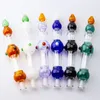 NC080 Hookah Smoking Pipes 10mm Titanium Ceramic Tips Quartz Banger Nail Clip Colorful Calabash Style Dab Rig Glass Water Bongs