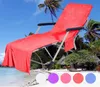 Strandstol täcke 9 färger Lounge filtar bärbara med bandhanddukar Dubbelskikt tjockt filt