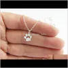 Ciondolo Cat And Dog Paw Print Animal Jewelry Collana da donna Cute Delicate Statement Collane 29Mjy 5Jasy