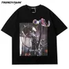 Tshirts Streetwear Hip Hop Goth Robot Lab Printed Tees Shirts Harajuku Casual Cotton Short Sleeve T-Shirt Fashion Summer Tops 210601