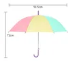 Children Transparency Umbrella Long Handle Umbrellas Colorful Parasol Rainbows Folding Children's Kids Rain Protection SEAWAY ZZF13549