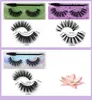 3D Faux Mink Eyelashes with Brow Brush Synthetic Fiber Natural Look Wispy Thick False Lashes