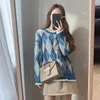 Kadın Kazak Kazak Kadın Örgü Overszie Kazak Uzun Kollu Kız Gevşek Zarif Örme Kalın Giyim Tops 210423