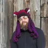 Caps & Hats Octopus Beard Hand Weave Knit Wool Men Christmas Cosplay Party Funny Tricky Headgear Winter Warm Couples Hat1