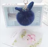 2021 fashion Key Rings Fox fur rabbit ears plush artificial keychain bag pendant