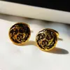 2PRS/lots Gold color links mens Irregular pattern Black epoxy link Copper Gift for husband cuff buttons