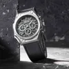 MEGIR Stainless Steel Mens Watches Waterproof Sports Men Quartz Wristwatches Chronograph Stop Watches for Man Male Clock Hour 210407