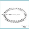 Link, Jewelrylink, Catena Bracciale piatto in acciaio inossidabile per uomo Donna Curb Cuban Link Uomo Donna Bracciali Catene Davieslee Gioielli Drop Del