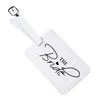 10pcs Luggage Tags Travel Accessories Personal Style bride and groom Printing Pu Suitcase ID Addres Holder