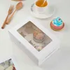 10 pcs Blanc Carte Papier Boîtes À Cupcake Et Emballage Cuisson Muffin Boîtes Petits Inserts Porte-Gâteau Cookie Coffrets Cadeaux Party Favors H1231