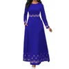 Etnik Giyim 2021 Endonezya Kıyafeti Başörtüsü Bangladeş Artı Boyutu Elbise 5XL Dubai Mavi Abaya Kadınlar Için Pakistan Müslüman Uzun İslam