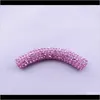 آخر 20 PCSLOT 45 سم مختلط متعدد الألوان MICRO PAVE CZ TUBE أنابيب طويلة أنابيب الانحناء حبات DIY المجوهرات صنع JWRC4 alu3v