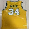 Mannen basketbal Shawn Kemp Jersey Gary Payton Kevin Durant Ray Allen genaaid groen geel wit rood huis weg ademend goede q jerseys