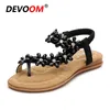 Tjeckisk stil mode kvinna sandaler platt rhinestone damskor peep toe kvalitet sexig bohemisk stor storlek