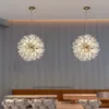 Romantic Dandelion Chandelier Modern Art Decor G9 LED Pendant Lamp Dining Room Hotel Indoor Luxury Crystal Lighting Round 8 9 12 16 Lights