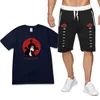 T-shirt Set Shorts Japanese Anime Ninja Short Sleeve Member Print Men's and Women's Pants Set8385889