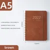 Weekly Plan Notepads Full English Schedule Book PU Leather Notebook 2022 Elastic Band Notepad