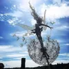 Party Favor Garden Fairy Decoration Stake Dandelions Metal Elf Silhouette Ornament för Yard Art Decor Lawn Landscape Sculpture259T