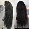 Long Deep Wave Frontal Wigs For Black Women Brasilianska mänskliga hår Curly 13x4 Syntetiskt våta och vågiga vattenvågspetsar Front Wig4624983