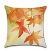 Coussin/oreiller décoratif automne housse de coussin lin automne jaune feuilles tombées canapé décor à la maison extérieur imperméable jeter taies d'oreiller