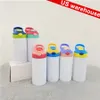 US Warehouse 12oz Sublimatie Sippy Cups Kid Tumblers Flip Deksel Waterfles Roestvrijstalen Double-Wall Geïsoleerde Vacuüm Easy Sub Connect Milk Mokken in Bulk