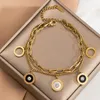 2022 Charm Armband för kvinnor Ny designer Luxury Berömda Märke Smycken Guld Rostfritt Stål Smycken Romeral Numeral Armband Bague Kvinna Charm Femme Bangles