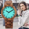 Armbanduhren Kreative blaues Zifferblatt Voller Naturholz Männliche Uhren Handgemachte Mode Männer Frauen Holzband Quarz-Armbanduhr Geschenk Reloj de Mader