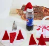 Christmas Wine Bottle Cover Little Hat For Christmas Bottle Decorations Kids Gift Merry New Year Bar Table Decor Supplies cap DHW40