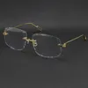 Verkauf von Männern Frauen Randlose Gold Metall Sonnenbrille Rahmen Eyewear Lunettes Mode Klassische Gläser Hochwertige Brillenrahmen Männliche und weibliche Multiple Modelle