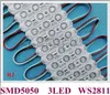 フルカラー LED ライトモジュール WS 2811 マジックデジタル LED モジュール IC WS2811 SMD 5050 RGB DC12V 3 LED 0.72W 70 ミリメートル × 15 ミリメートル × 8 ミリメートル