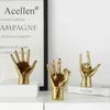 Nordic Gold-plated Creative Finger Arrangement Home Decor Modern Resin Miniature Figurines Home Decoration Accessories Desk 210910