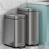 Joybos Stainless Steel Step Trash Can Garbage Bin for Kitchen and Bathroom Silent Home Waterproof Waste 5L/8L 211222