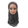 Ramadan Muslim Kids Hijab Girls One Piece Amira Islamic Child Headscarf Bön Sjal Arabera Headwear Wrap Cover Cap Mellanöstern